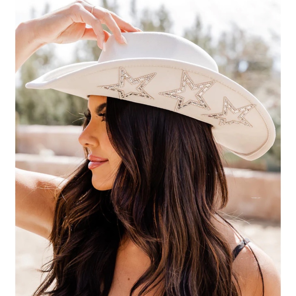 RHINESTONE WHITE COWBOY HAT